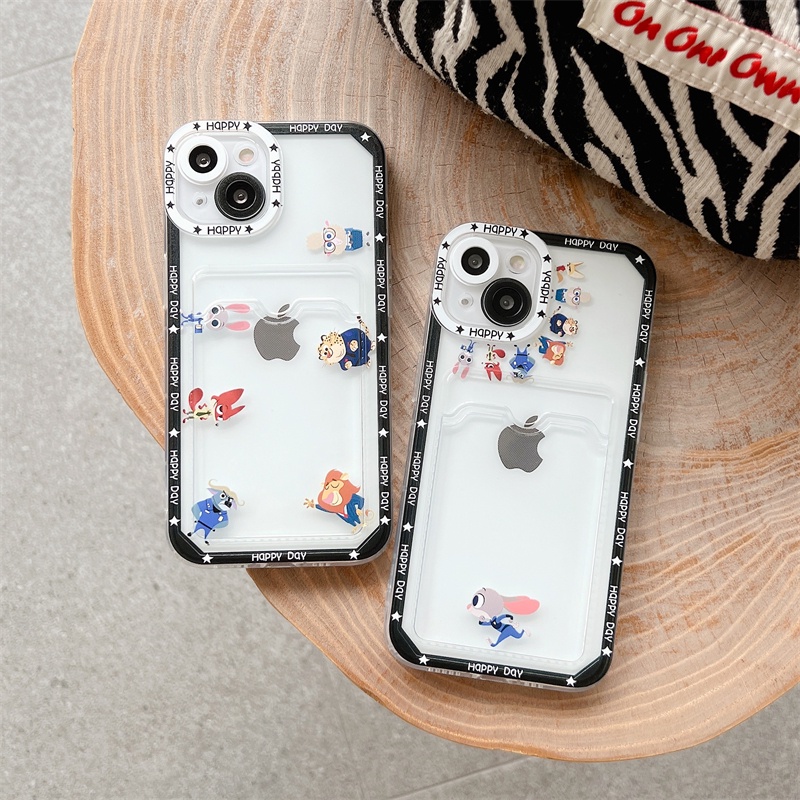 Soft Case Pelindung Lensa Transparan Motif Kartun Hewan Untuk iPhone 12 13 Pro MAX 11 X XR XS MAX 7 8 Plus