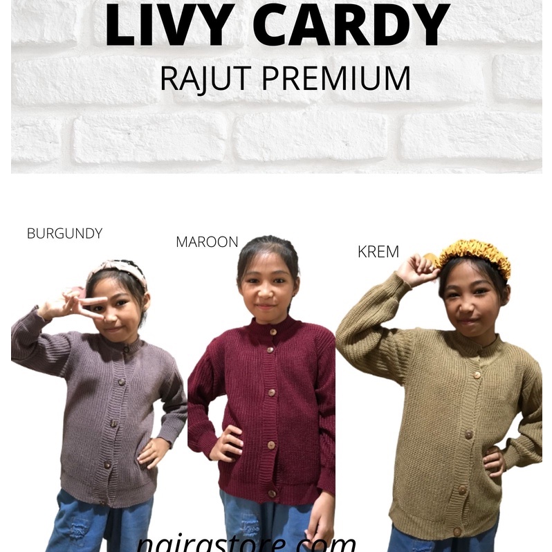 LIVY Cardy Rajut Anak Perempuan Usia 2-10 Tahun Rajut Halus Premium / Cardigan Rajut Anak Perempuan