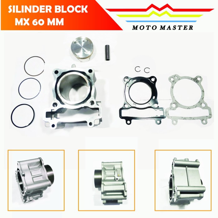 MOTO MASTER SILINDER BLOK+Piston MX, jupiter, vixion R15 V2 60, 62,63, 65