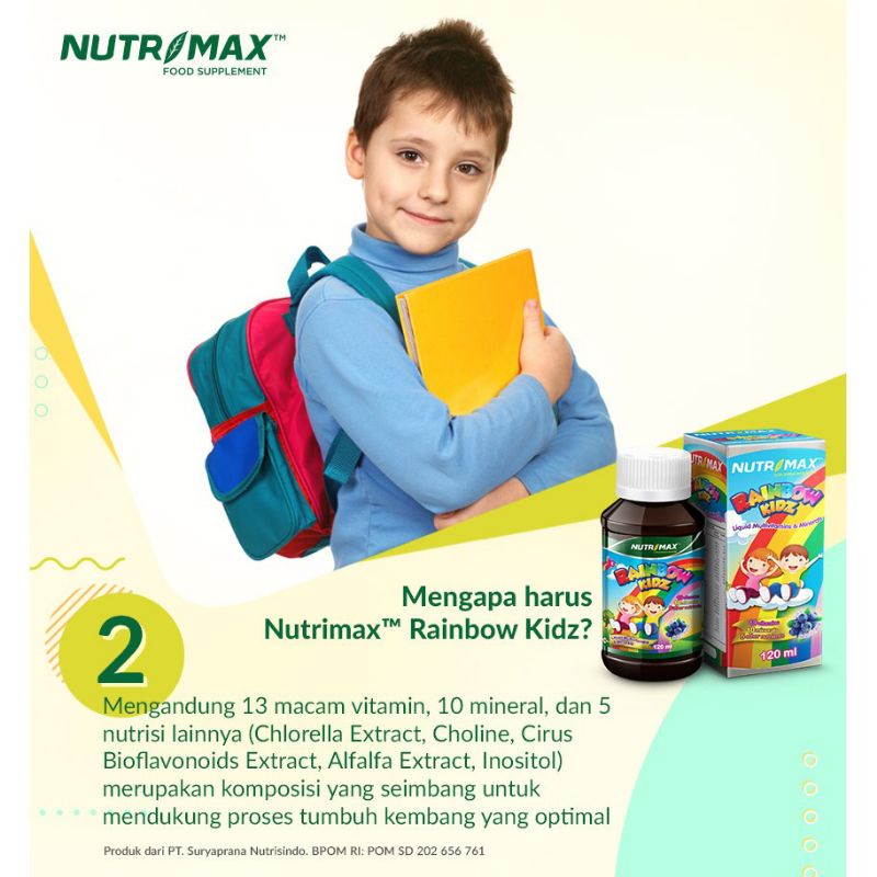 NUTRIMAX RAINBOW KIDZ 240 ML DAN 120 ML || MULTIVITAMIN MULTI VITAMIN