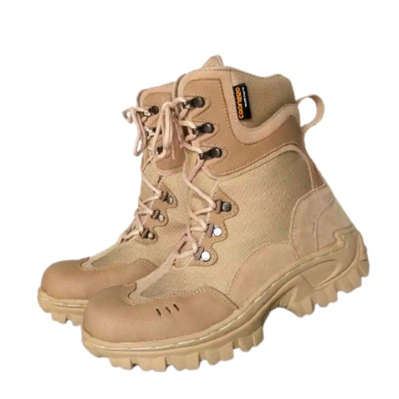 SEPATU PDL tactical safety boots CAANGGO MILITARY ujung besi cream 8inci