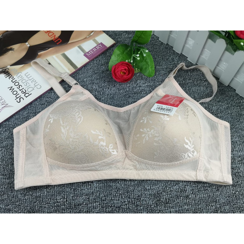 BRA / BH WANITA CUP B 852 BRUKAT TANPA KAWAT BUSA TIPIS KAIT 3 SIZE 36-42 PAKAIN DALAM WANITA IMPORT