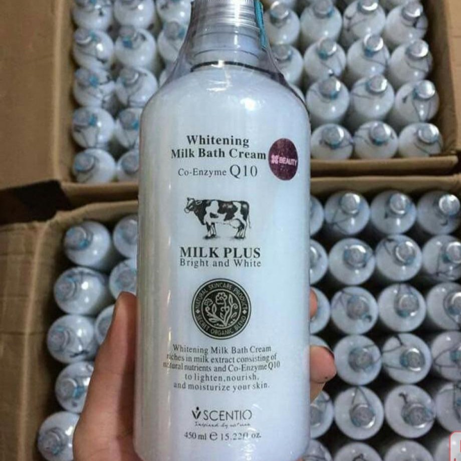 [PROMO] BPOM SCENTIO Q10 WHITENING MILK BATH CREAM 450ml 100% ORIGINAL THAILAND TERMURAH