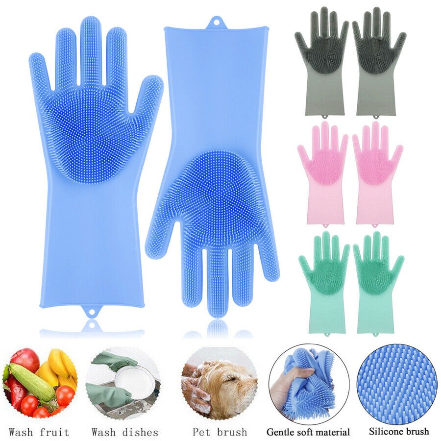 Silicone Dishwashing Gloves Magic glove Sarung tangan cuci piring Serbaguna silikon-G255- Gwengrosir09-