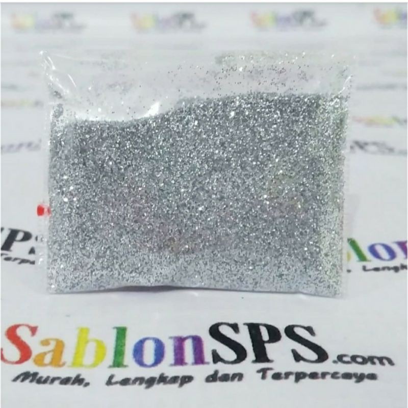 Bubuk Gliter Perak / Silver Glitter Powder 5gr Zip-lock 5 BUNGKUS