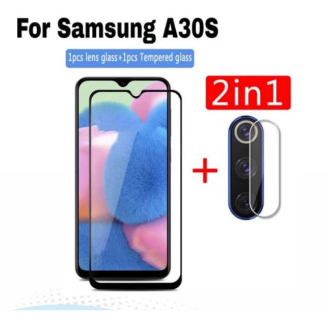 Tempered Glass Samsung A30s + Tempered Glass Camera Samsung A30s 2in1 SC