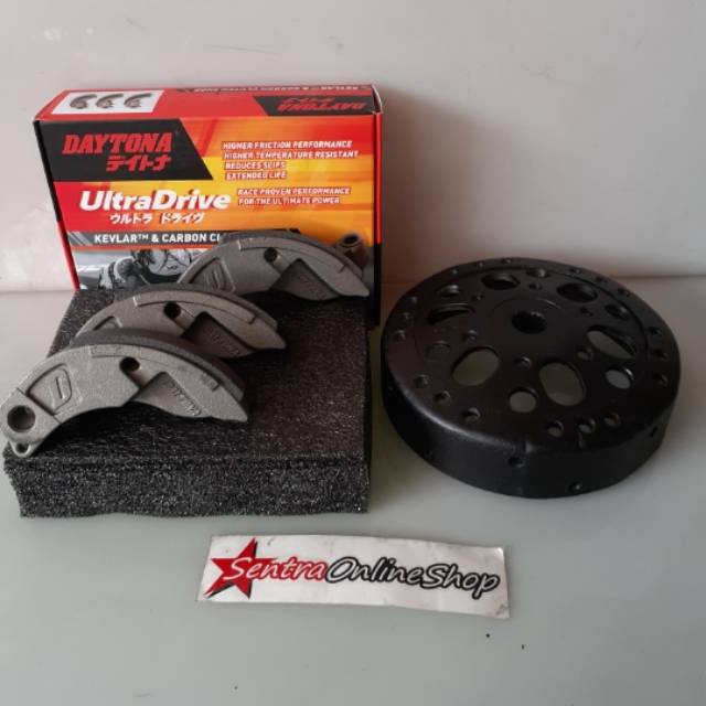 mangkok kopling ganda anti gredek mio m3 soul gt 125 paket kampas ganda daytona