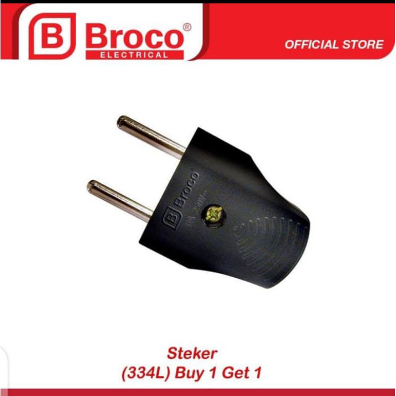 Steker Hitam Broco 344L (B) Steker Biasa Steker gepeng