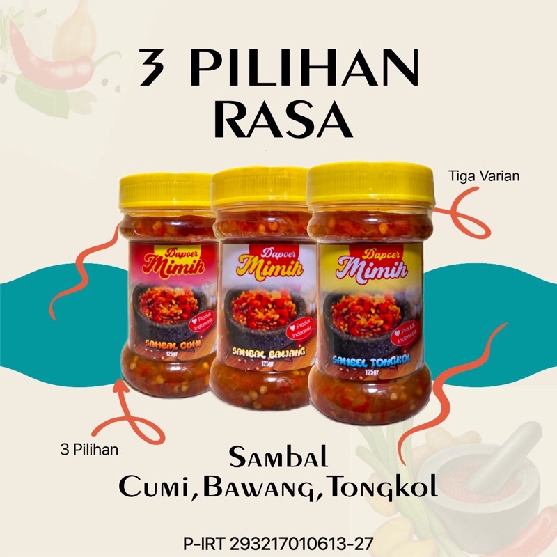 

PAKET ISI 3 SAMBAL BAWANG SAMBAL CUMI SAMBAL TONGKOL