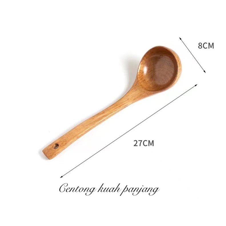 Centong/Spatula/Sendok Kayu Akasia Desain Unik-centong kuah panjang