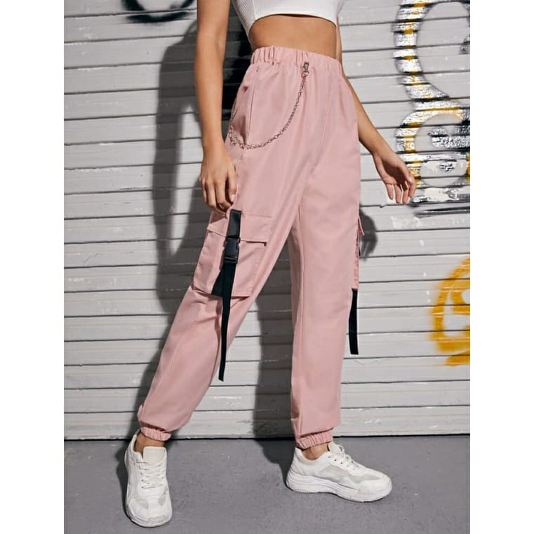Celana jogger buckle free rantai / celana pria wanita