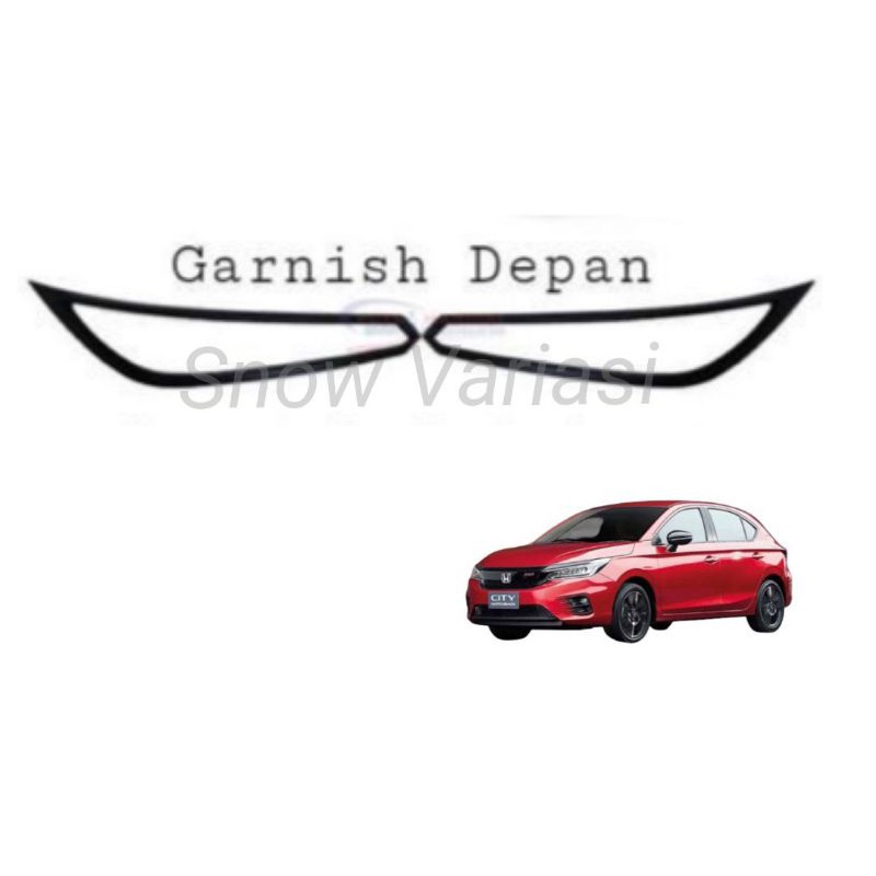 Garnish Depan Belakang City Hatchback  2021 2022 Up Hitam Chrome