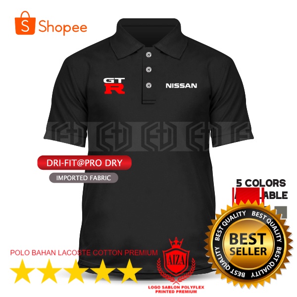 POLO TERLARIS / LOGO SABLON Baju  Nissan GTR R35 Skyline R34 Polo  T Shirt Kolar Racing Motorsport P