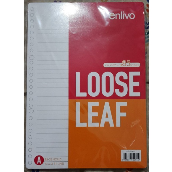 LOOSE LEAF B5 ENLIVO 85 LEMBAR / LOOSE LEAF BROKEN WHITE
