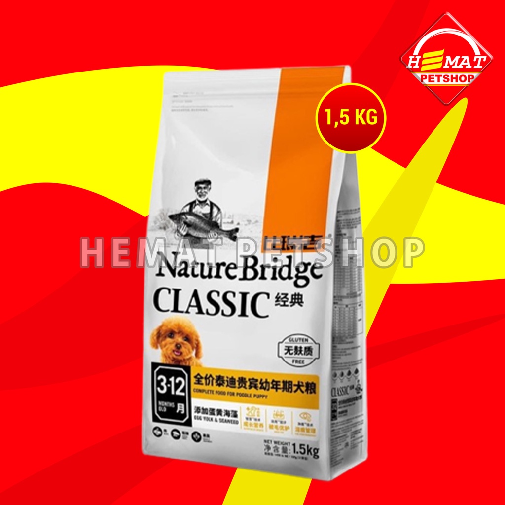 Nature Bridge Poodle Puppy Makanan Anak Anjing Dog Food Dry 1.5 KG