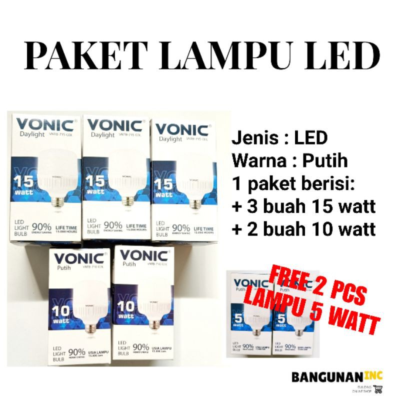 LAMPU LED 10 WATT 15 WATT - PAKET HEMAT BOHLAM LAMPU LED