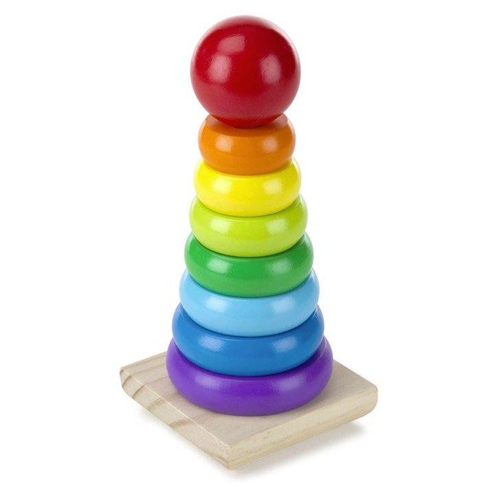 Gober - Rainbow Stacker - Mainan Donat 21 CM Menara Warna Warni Bulat