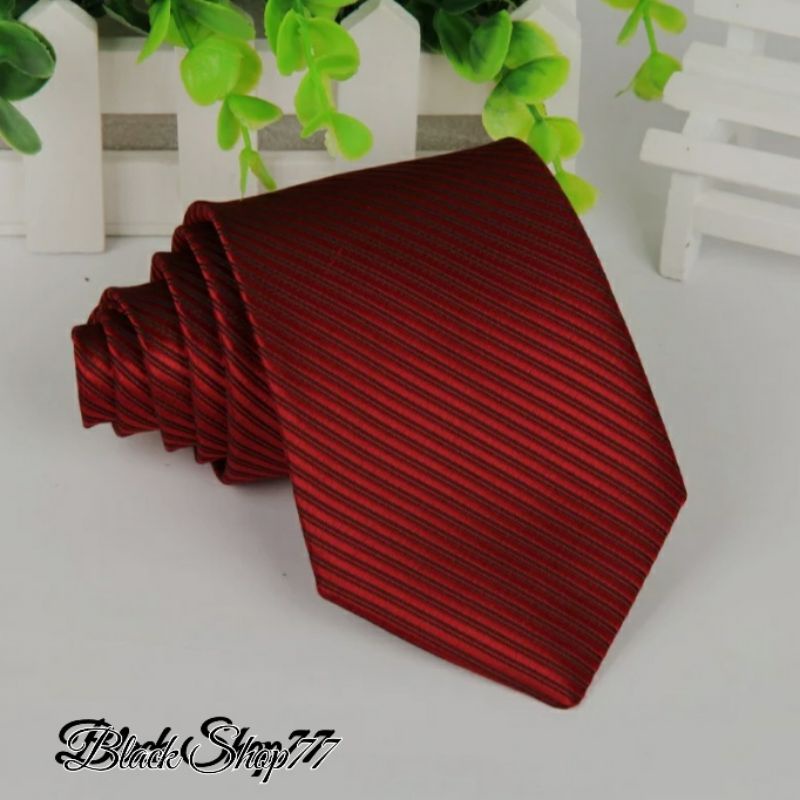 Jual Dasi Pria Dasi Panjang Dasi Motif Salur Merah Maroon 3 Inchi 8 Cm ...