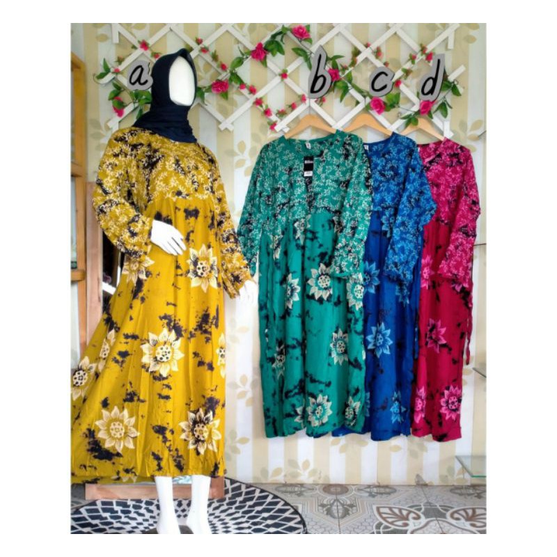 batik HUZA - gamis big size - long dress jumbo - wiru oral resi