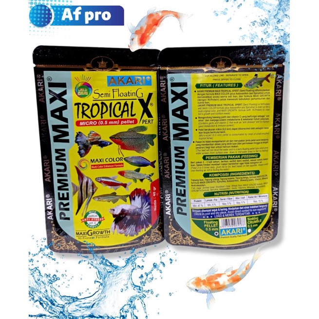 MAKANAN IKAN PELLET AKARI AA PREMIUM MAXI TROPICAL 40GR