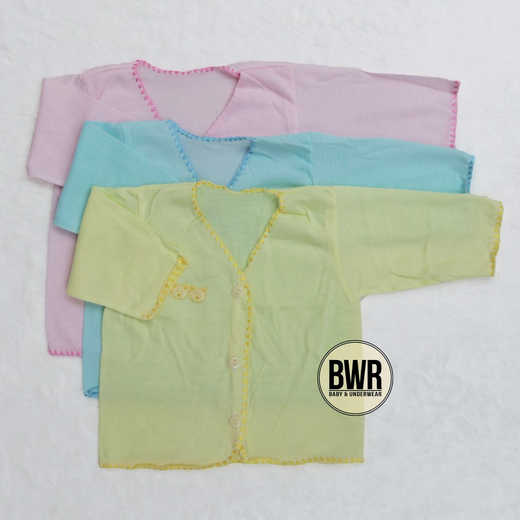 Baju Boboko BORDIR WARNA | Baju Kancing Bayi Newborn Murah Berkualitas - Bwr