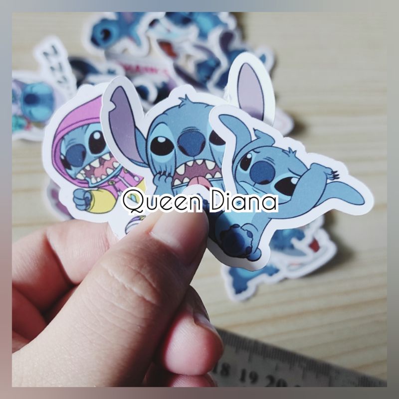 

isi 24 pcs stiker kertas karakter stitch sticker aksesoris hp laptop
