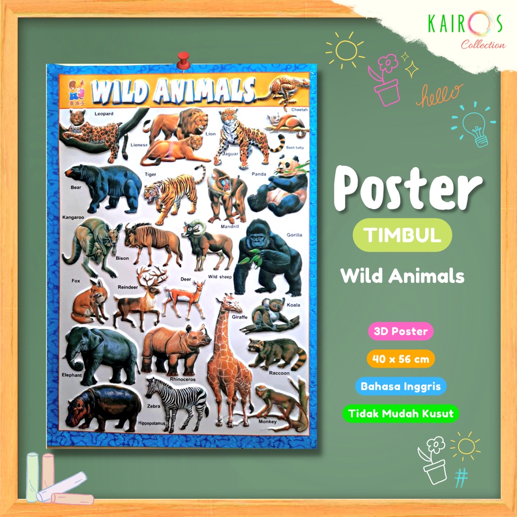 Poster Anak Timbul Binatang Wild Animals