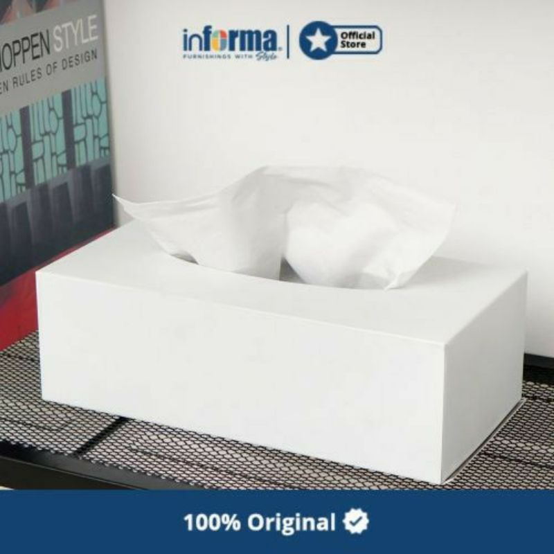 INFORMA TISSUE BOX RECT WHITE 24 x 12 x 7.5 cm