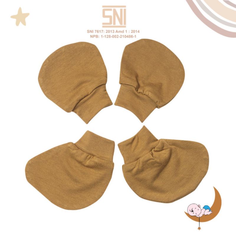 moons care SNI Sarung Tangan Kaki Set Polos / STK Bayi / Kaos Tangan Kaki Bayi mitten and booties sarung tangan kaki stk polos sarung tangan kaki bayi kaos kaki bayi kaos kaki