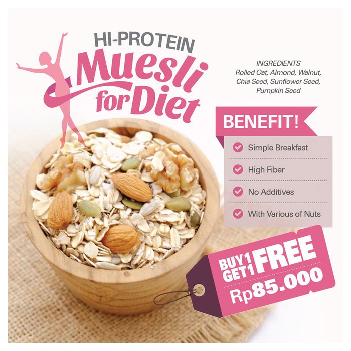 

Hi-Protein Muesli BUY 1 GET 1 FREE (500gr x 2pc)