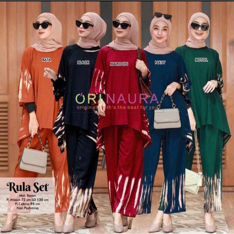 SETELAN WAKA WAKA ORI NAURA TERBARU LD130- SET WANITA JUMBO - SETELAN WANITA VIRAL WAKA WAKA RAYON