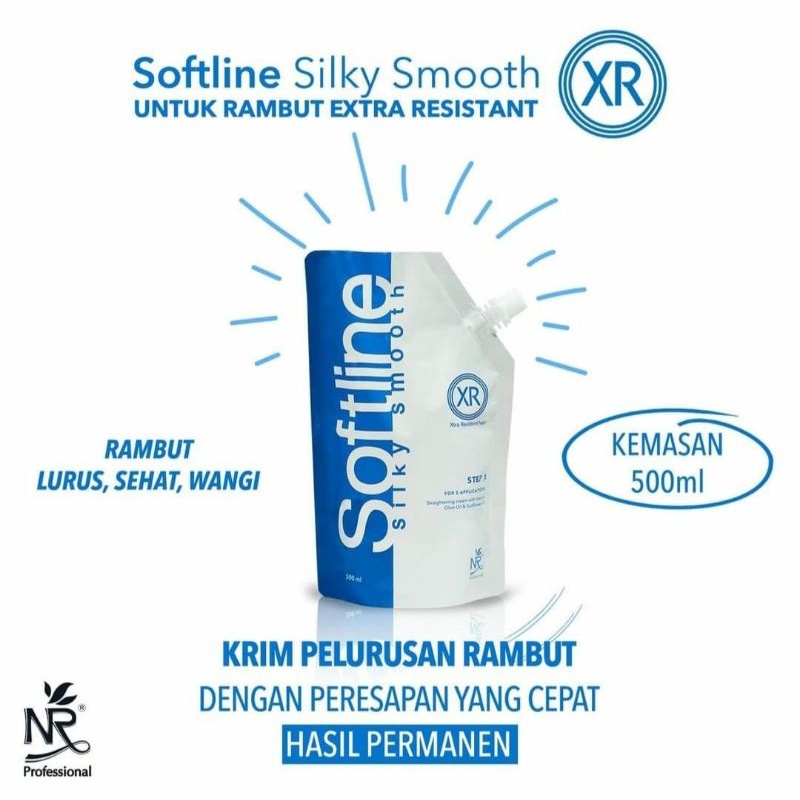 NR SOFTLINE Silky Smooth | Pelurus Rambut Keratin | Step 1 XR &amp; Step 2