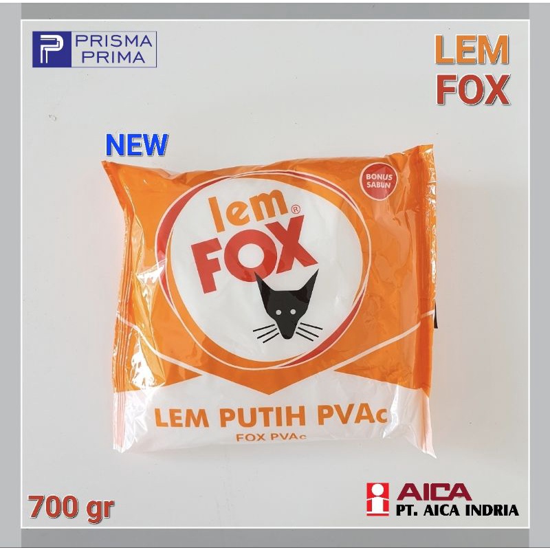 

FOX Lem Putih PVAc Kantong Orange Plamir Kayu Tembok Kertas