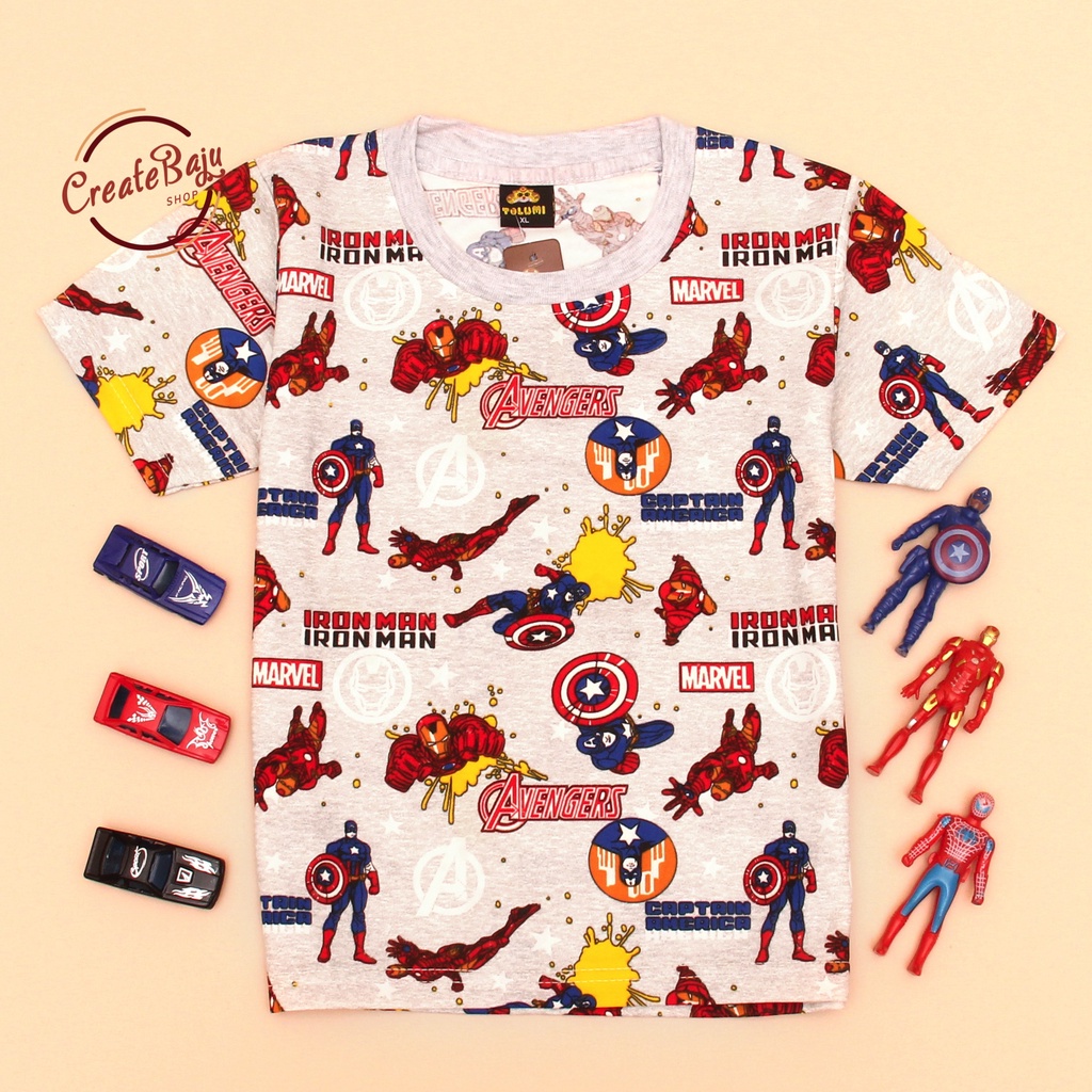 KAOS ANAK LAKI AVENGERS 1-7 TAHUN BAJU ATASAN ANAK LAKI FASHION TERMURAH BAHAN KATUN