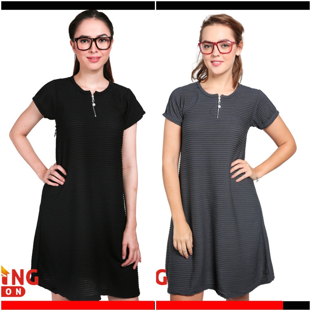 Dress Wanita Polos / Bodycon Midi Dress (COMB)