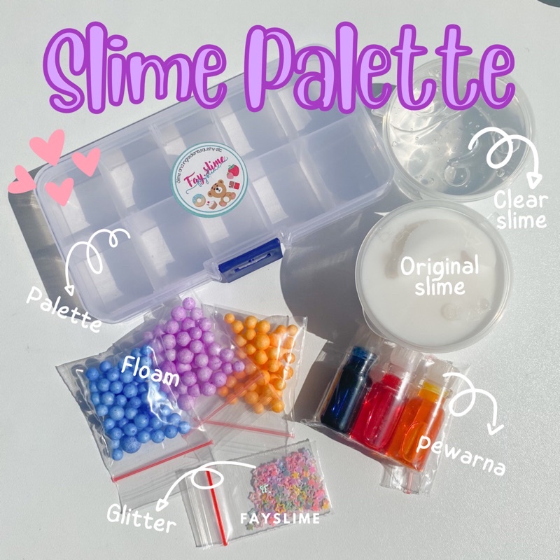 DIY SLIME PALETTE | original slime | clear slime