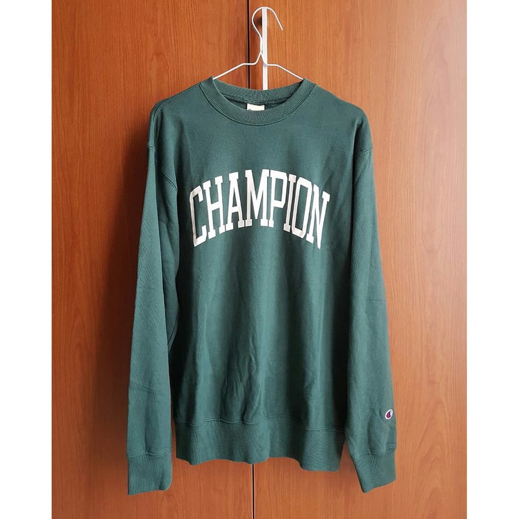 CHAMPION CREWNECK FONT (green leaf)