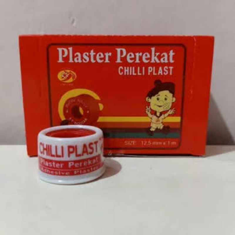 Plaster perekat chili plast 12,5mm x 1 m plester rol kain 1.25cmx1cm