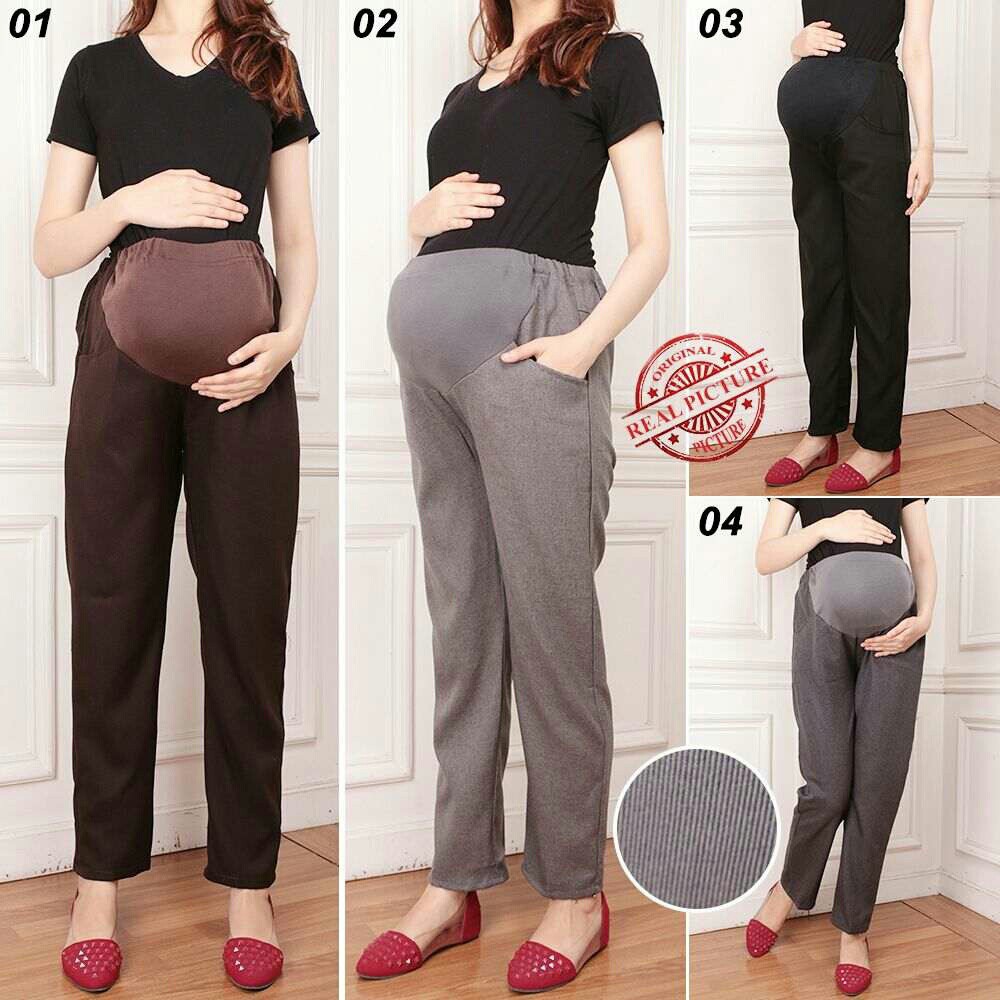 Celana HAMIL KERJA MATERNITY JUMBO Baggy Pants Bumil Celana Kerja Ibu Hamil Nyaman Aman Murah