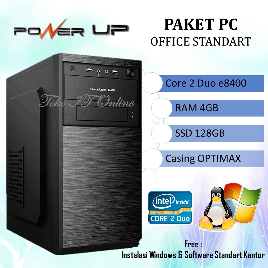 Paket PC / CPU Rakitan Office Standart Intel Core 2 Duo Free Installasi Siap Pakai