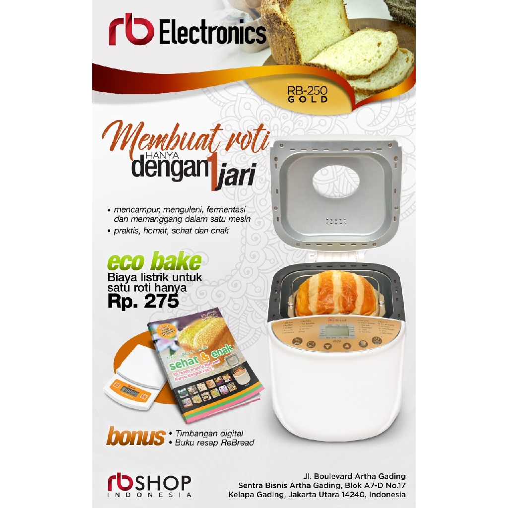 Rebread Breadmaker Alat Pembuat Roti Mudah Dengan Wadah Ceramic