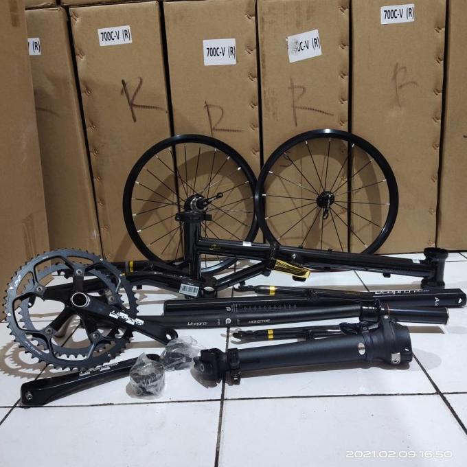 Paket Imlek Full Bike Fnhon Gust Black Gold V Brake Sepeda Lipat [[[TERBARU BISA COD]]]