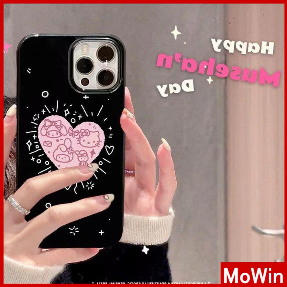 iPhone Case Silicone Soft Case Black Candy Case Big Hole Camera Protection Shockproof Pink Heart Cartoon Cute Style For iPhone 13 Pro Max iPhone 12 Pro Max iPhone 11 iPhone 7  Plus