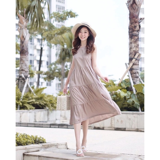 DARA KOREAN DRESS - DRESS PANTAI CASUAL LOOK - LONGDRESS ELEGANT - MIDI DRESS - AVAILABLE POCKET ( BASIC RAYON BAJU WANITA ) KADO ULTAH CEWEK