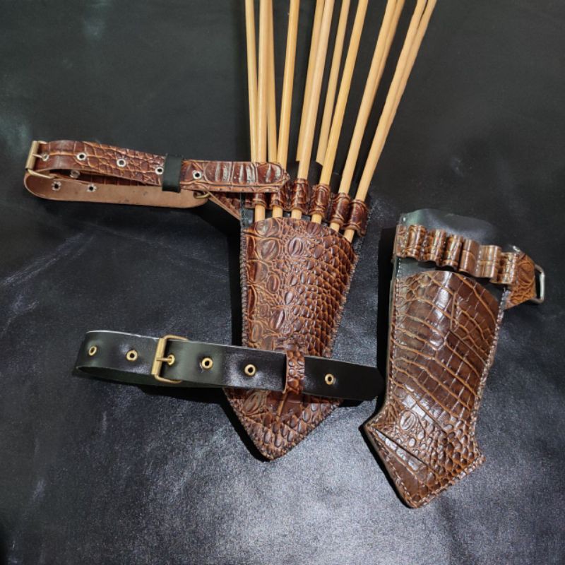 Mini quiver kulit asli muat 12-17arrow cocok buat horseback tdk di sarankan utk ground