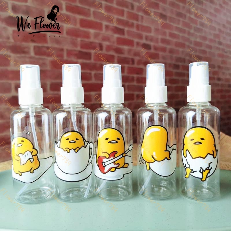 (We) Botol Spray Kosong Bahan Plastik Desain Gudetama Kapasitas 50/100ml Portabel Dapat Diisi Ulang