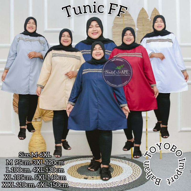 BAJU MUSLIM ATASAN WANITA MUSLIMAH KURTA QURTA FF TOYOBO IMPORT ORIGINAL SERI WARNA NAVY MERAH PUTIH KREM ABU GREY TUNIK KOKO FF VIRAL SIZE KOMPLIT DARI STANDAR SAMPAI JUMBO BIGSIZE LD 140CM MODERN MURAH BERKUALITAS TEBAL