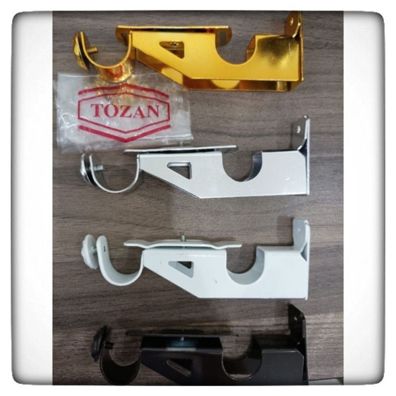 Bracket kaki  double ( kaki rollet double) Penyangga batang gorden