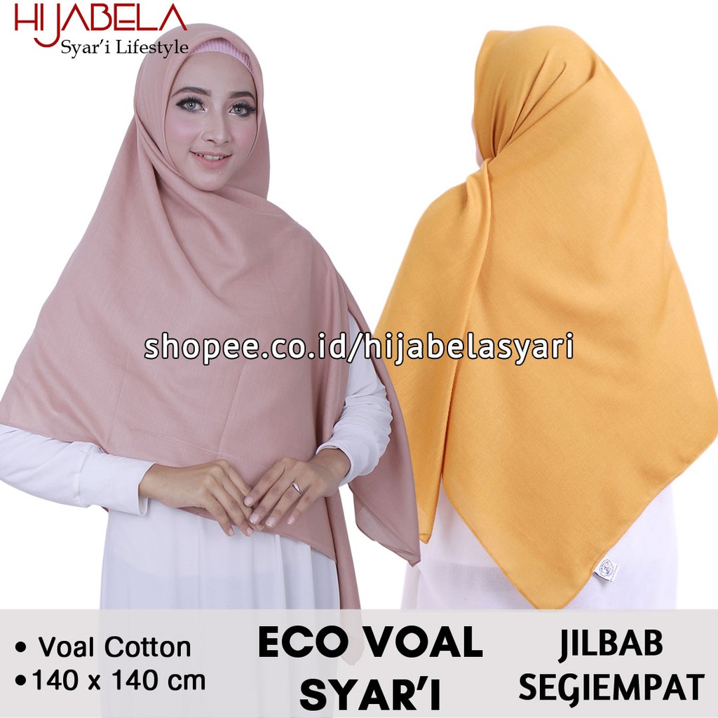 Segiempat VOAL UMAMA SCARF D7 Jilbab Segiempat Motif Kerudung Segi