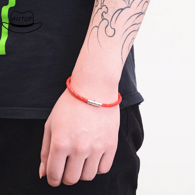 Antop！Gelang Fashion Korea Multi-layer Anyaman Gelang Tali Kulit Bengkok Model Pasangan